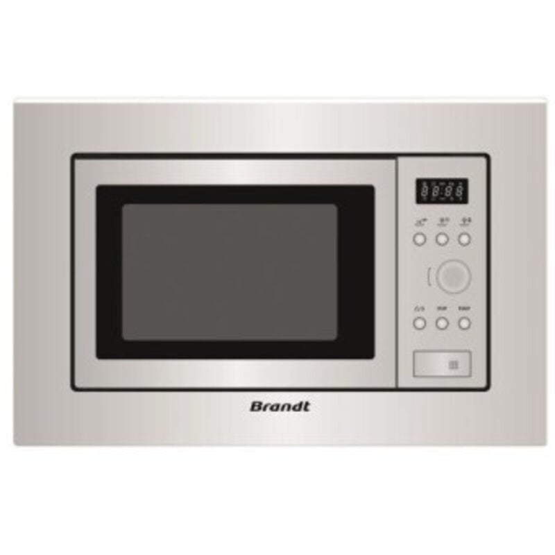 Brandt - Micro-ondes Encastrable 700w 17L - Technologie QuattroPulse, Plateau Tournant Ø24.5cm - inox