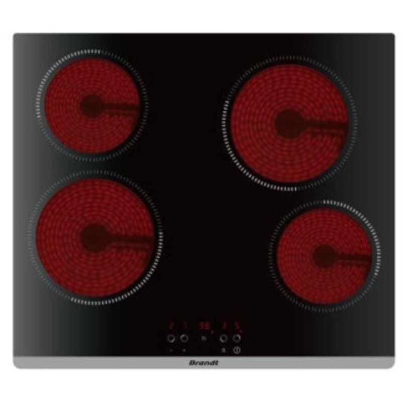 Table De Cuisson Vitrocéramique 4 Foyers Encastrable Témoin De Chaleur Radiant Quicklight - Brandt