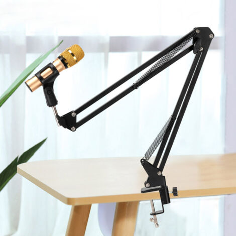 Bras articulé réglable pour micro avec pince, support de fixation, capacité de charge 4kg