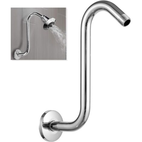 Bras de Douche 15 cm, Bras d'extension de Douche, Rallonge de Pommeau de Douche, Murale Extension de Bras de Douche en acier inoxydable, Rallonge Pommeau de Douche (Argent, 15CM)
