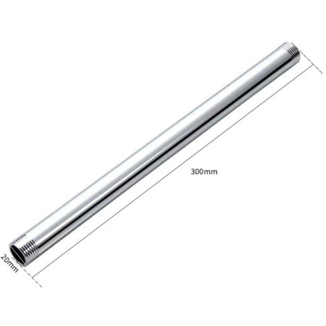 Bras de douche 30cm/12in G1/2in Bras de douche en acier inoxydable avec finition chromée polie Facile à installer et à nettoyer pour salle de bain et toilettes
