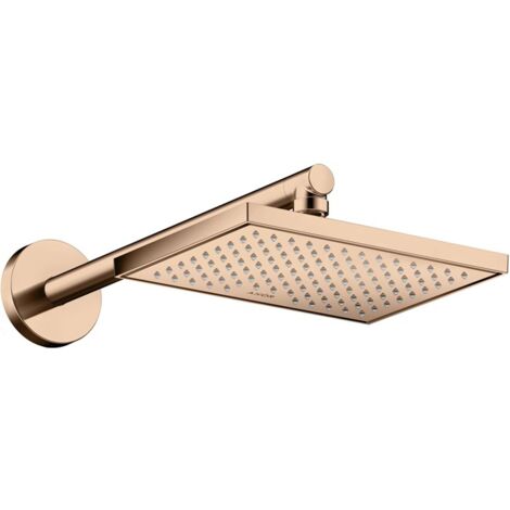 bras de douche 390 mm or rouge