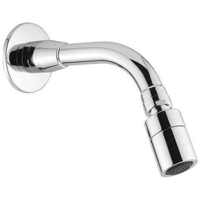 Bras de douche anti-vandalisme avec pommeau de douche orientable anti-calcaire Idral 09031 Chromé - Laiton
