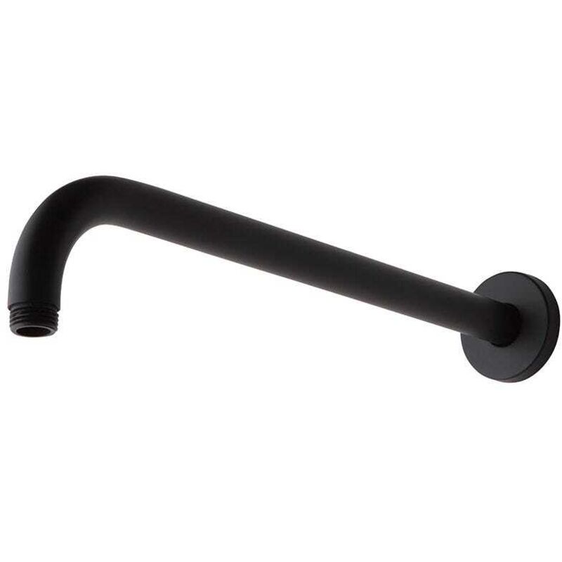Kiamami Valentina - Bras De Douche Arrondi En Noir Mat Avec Fixation Pour Pomme Haute