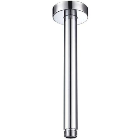 Bras de douche avec bride 20cm Bras de douche universel pour montage au plafond pour pomme de douche fixe et pomme de douche pluie chromé