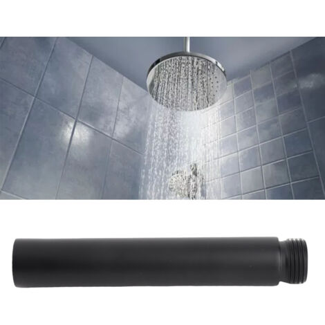 [Bras de douche] Bras de douche extensible en acier inoxydable moderne noir avec 2 joints - 98g