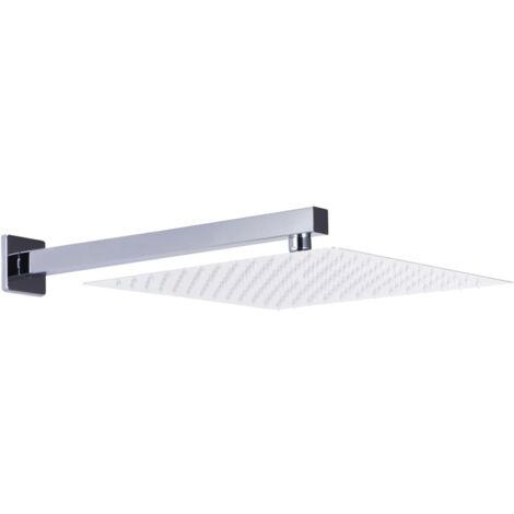 Bras de douche - Bras de support de douche Design Moderne - Carré Inox 201 Argenté 30 cm BV681466 - BonneVie