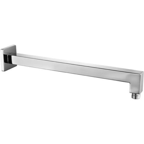 Bras de douche carré anodisé argent 40 cm x 6,5 cm x 6 cm, tube de remplacement pour pommeau de douche mural en acier inoxydable