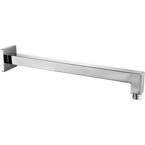 Bras de douche carré anodisé argent 40 cm x 6,5 cm x 6 cm, tube de remplacement pour pommeau de douche mural en acier inoxydable