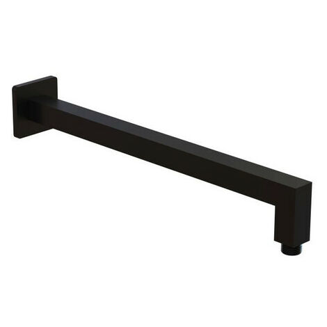 Bras de douche carré noir murale en laiton L 400, Mâle-Mâle 15/21
