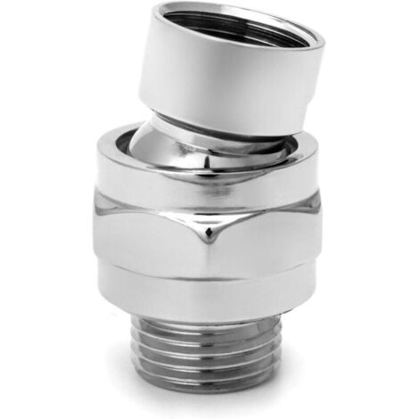 Bras de Douche Connecteur , Douche Adaptateur Rotule Pivotante en Laiton Réglable G1/2 Chrome