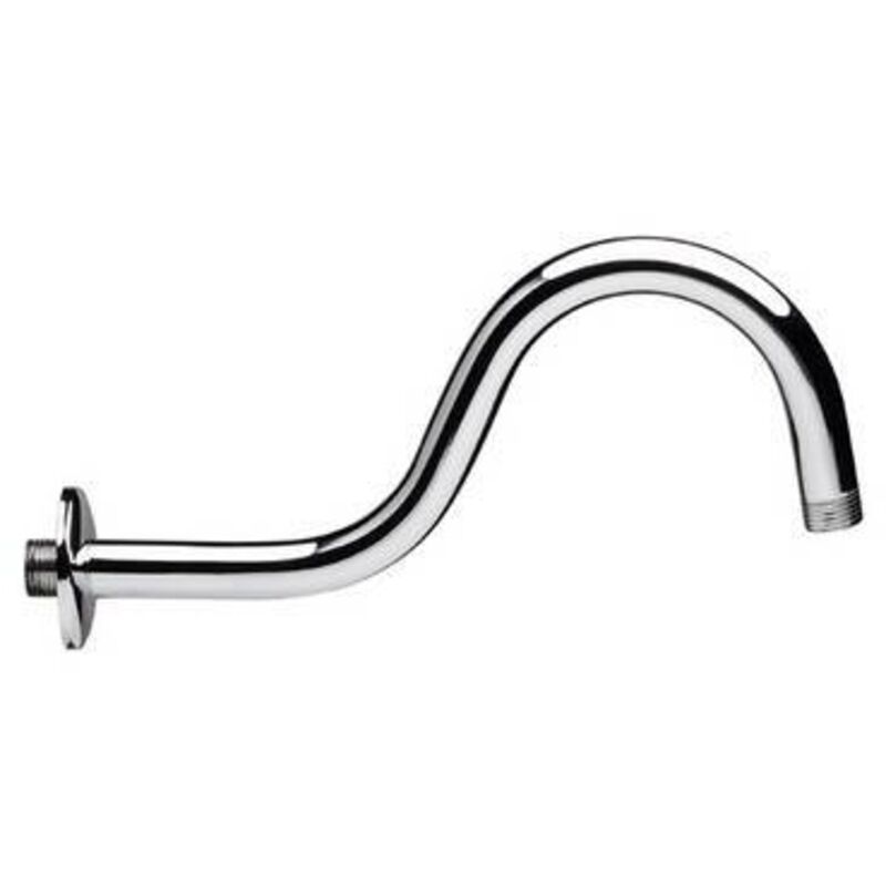 Bras de douche incurvé en laiton chromé épais