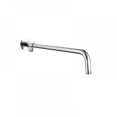 Bras de douche en acier inoxydable avec support en cuivre, adapté au pommeau de douche (38 cm)