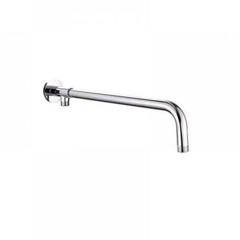 Bras de douche en acier inoxydable avec support en cuivre, adapté au pommeau de douche (48 cm)