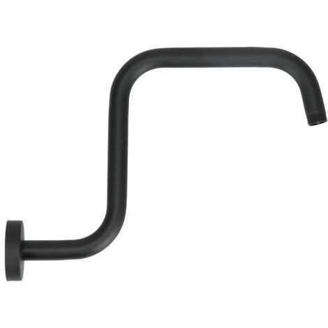 Bras de douche en forme de S de 33 cm (13 pouces), support d'extension pour pommeau de douche américain, accessoires de salle de bain en acier inoxydable noir