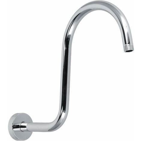 Bras de douche en forme de S, extension de bras de douche à col de cygne Remplacement de tuyau en acier inoxydable massif robuste pour pommeau de douche de salle de bain (bras de douche plaqué)