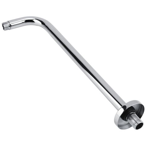 Bras de Douche Extra Long en Acier Inoxydable avec Pommeau Pluie et Flasque de Fixation Murale Finition Chrome