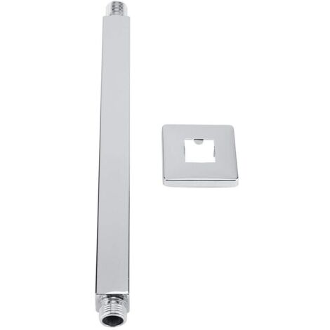 Bras de douche fixé au mur carré haute qualité structure en acier inoxydable droit bras de rallonge de douche tuyau pour accessoires de pommeau de douche au plafond(30,5 cm)