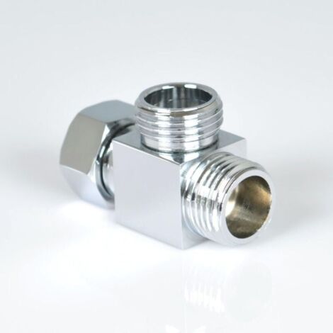 Bras de Douche Laiton 3 Voies Inverseur T pour Tuyau Connecteur Standard–G1/5,1 cm Système Douchette Pièce de Rechange