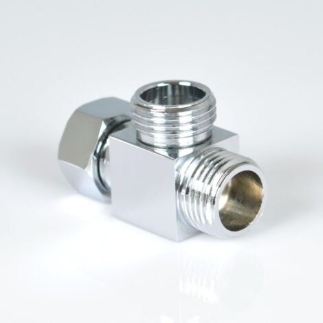 Bras de Douche Laiton 3 Voies Inverseur T pour Tuyau Connecteur Standard–G1/5,1 cm Système Douchette Pièce de Rechange
