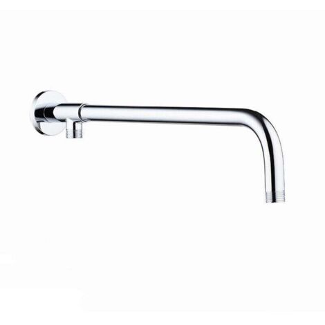 Bras de douche mural 40 cm – Acier inoxydable 304 – Raccord G 1/2' – Finition chromée – Compatible avec la plupart des pommes de douche