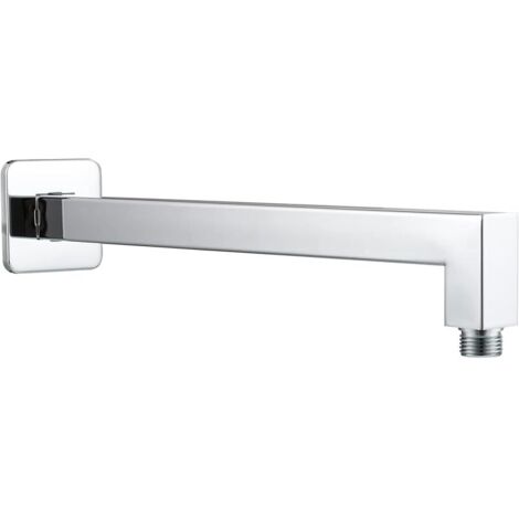 Bras de Douche Mural Carrée en Acier Inoxydable Bras de Extension 35 cm pour Pommeau Douche Pluie, HPF001-1