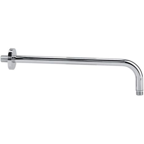 Bras de Douche Mural de Rechange pour Salle de Bain Fixe, Extra Long en Acier Inoxydable, tête de Pluie, Bride de de Rechange avec Finition chromée