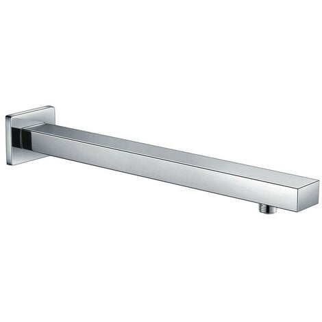 Bras de Douche Mural en Laiton Massif Pomme de Douche, Support de Douche 40 cm pour Douche Pluie, Chrome, Rainsworth