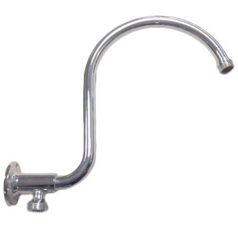 Bras de douche pour parasol avec raccord double ½ ', en laiton chromé