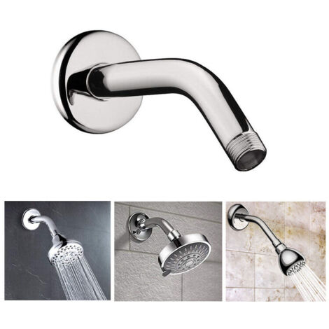 Bras de douche professionnel en acier inoxydable chromé, longueur de 12,8 cm, avec coude mural pour la fixation de la douche.