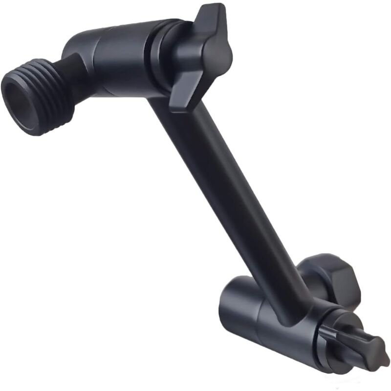 Ahlsen Bras de douche réglable de 10,2 cm, en laiton (noir mat)