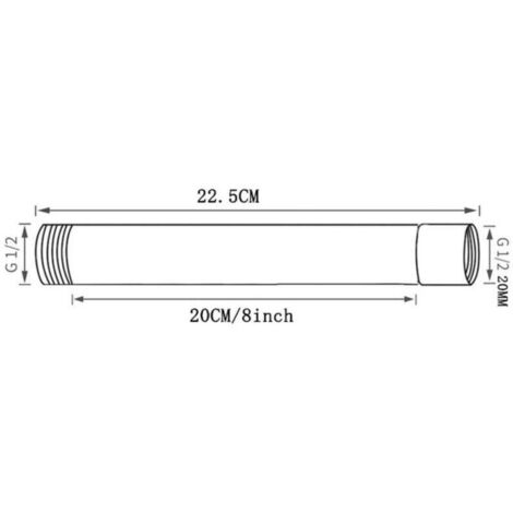 Bras de douche rond en acier inoxydable 8 pouces – Rallonge chromée antirouille – Installation facile pour salle de bain moderne