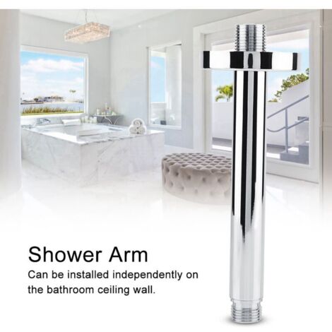 Bras de douche rond en acier inoxydable avec support mural pour pomme de douche au plafond (15 cm)