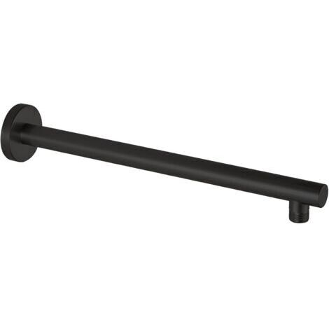 Bras de douche rond, noir, 5,25,240cm, acier inoxydable, bras de douche mural, tige d'extension dissimulée.