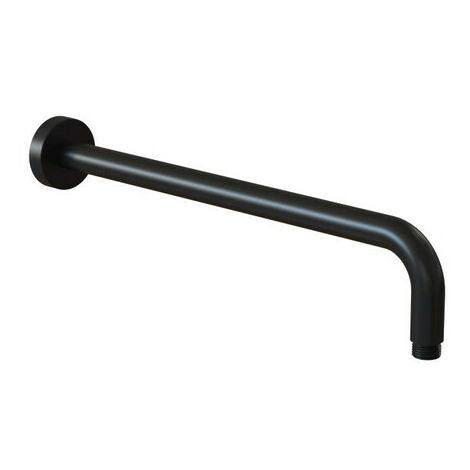 Bras de douche rond noir murale en laiton L 400, Mâle-Mâle 15/21