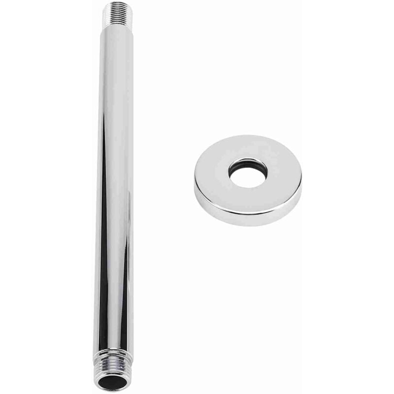 Rapanda - Bras de douche supérieur en acier inoxydable chromé, montage mural rond, facile à installer pour hôtel, maison, salle de bain, pommeau de