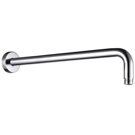 Bras de douche tube rond J en acier inoxydable avec fonction anti-calcaire(40cm)
