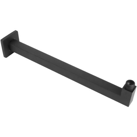 Bras de douche, tuyau de bras de douche, filetage mural en acier inoxydable /2in pour la maison de l'hôtel(F-Y202 square-black)