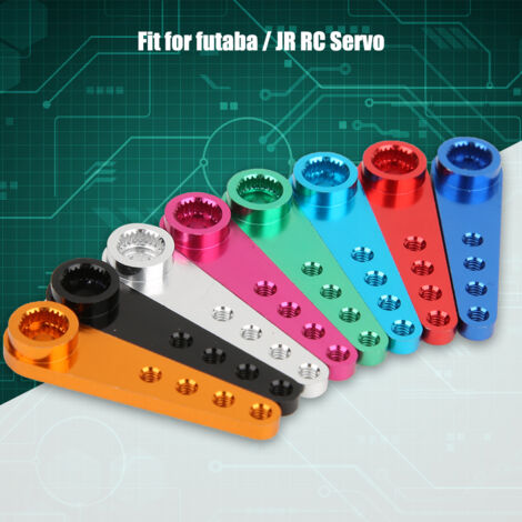 Bras de Servo en Alliage d'Aluminium 25T - 8 Couleurs - Compatible Futaba / JR - Accessoire RC
