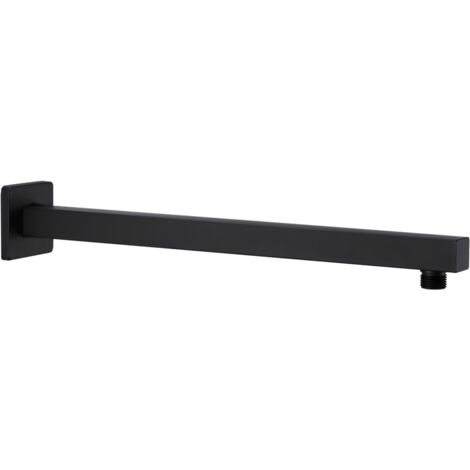 Vidaxl – Bras de support de douche carré 40 cm – Acier inoxydable 201 – Finition noire résistante à la rouille – Raccord G 1/2'