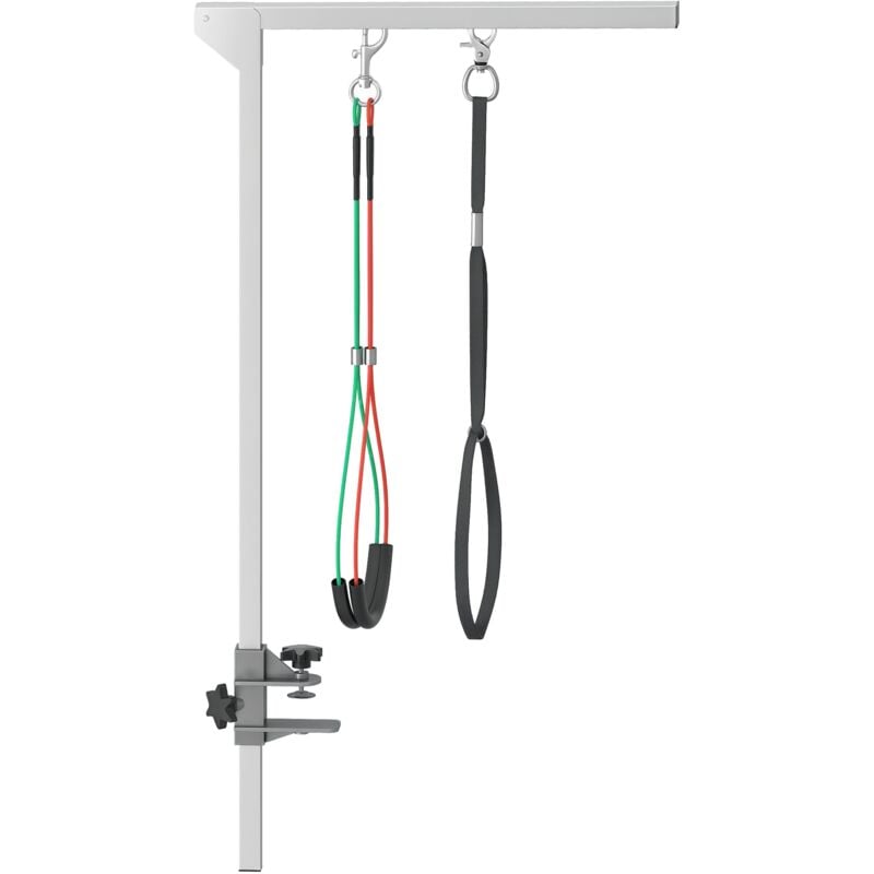 Pawhut - Bras de toilettage pliable animaux - hauteur réglable max. 74 cm - 3 colliers de serrage - chien taille moyenne - alu. acier inox.