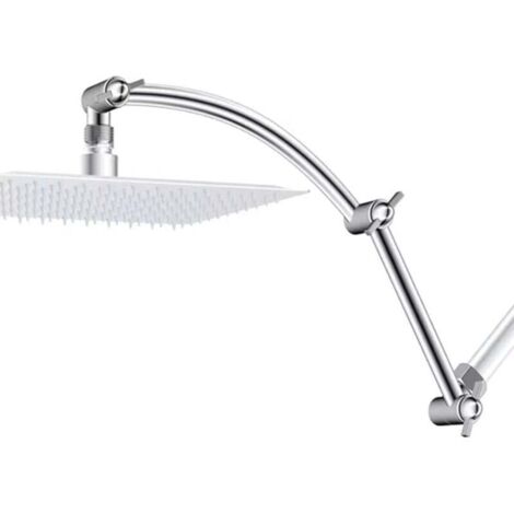 Bras Douche,Acier Inoxydable D'extension de Douche Accessoires pour Bras de Douche Tube D'extension Bras de Courbé Extension Bras de Douche (Argenté)