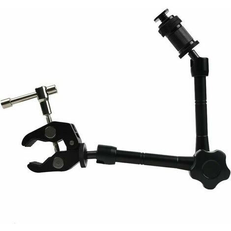 Bras Magique de 11 Pouces Set Bras de Moniteur Magique Bras Articulé Bras Magique + Grande Pince à Crabe pour Caméra DSLR Rig de 15 mm pour Surveiller la Lumière LED