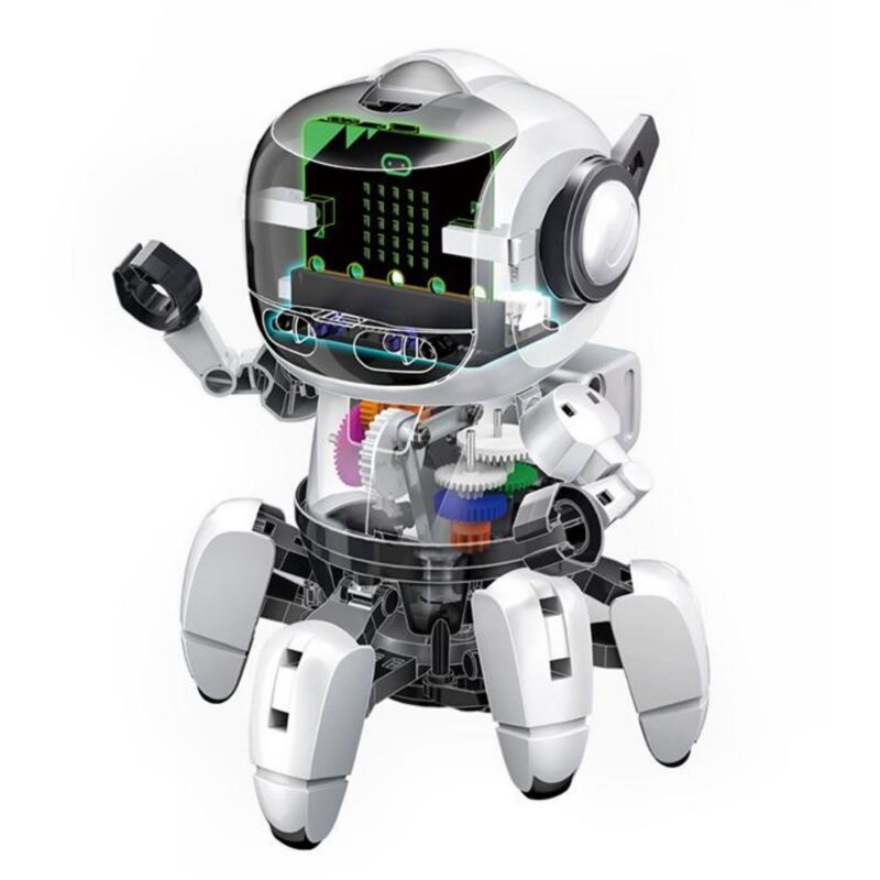 Velleman - Kit de construction éducative, Tobbie ii le robot, micro:bit, kit robot programmable, jouets d'apprentissages robotisés pour enfants,