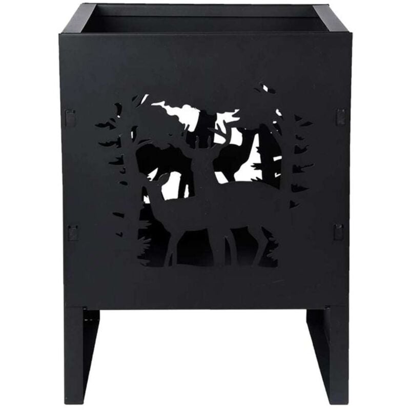 Fancy Flames - Braséro carré 30 cm motifs cerfs
