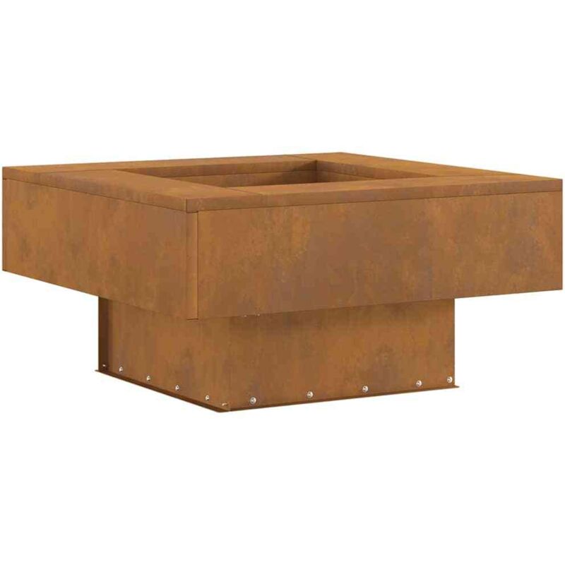 Vidaxl - brasero carré 60x60x30 cm en acier corten