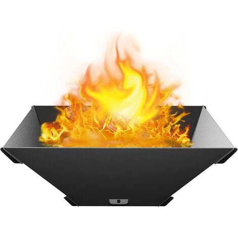 Braséro Carré Mobile Démontable et Enfichable en Acier Inoxydable 5 Pièces avec Sac à Main