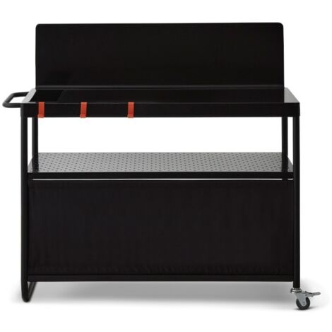 Brasero – Chariot à plancha Infinite 100 – Plan de travail 100 x 46 cm – Compatible planchas 1 à 4 feux – 3 niveaux de rangement – Acier émaillé