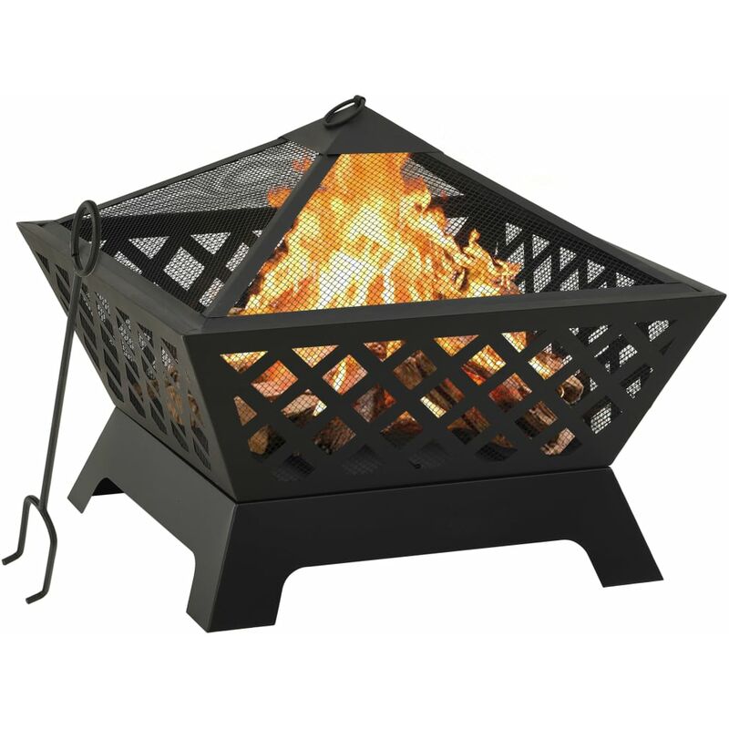 

Brasero con atizador acero XXL 64 cm - Negro