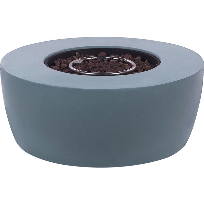 Brasero de Jardin à Gaz de Couleur Gris Foncé au Design Moderne et Minimaliste Rond Effet Béton Tendance Beliani